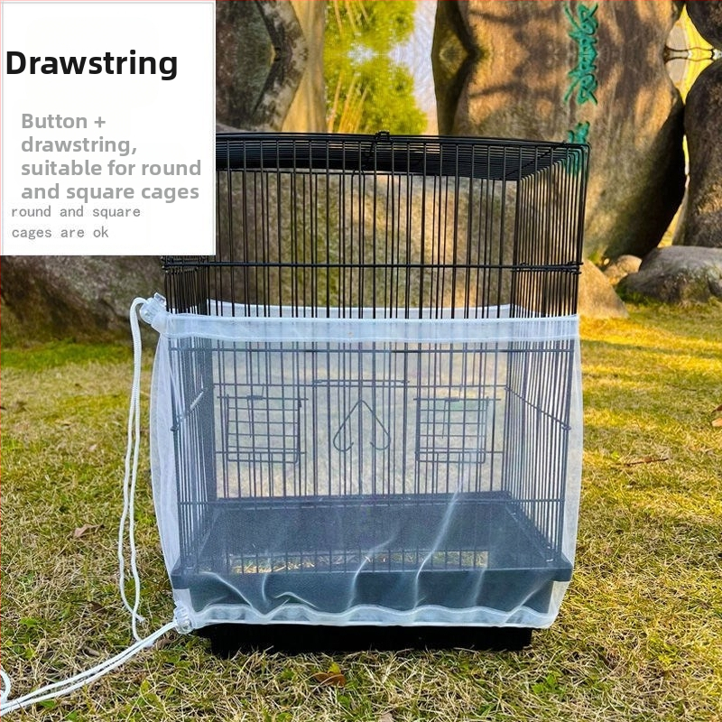 Madárkalitka fröccsenésgátló takaró Madárkalitka szövettakaró kalitka ruhatakarók Madártakaró géztakaró kalitka fröccsenésgátló háló légáteresztő húzózsinóros teljes értékű