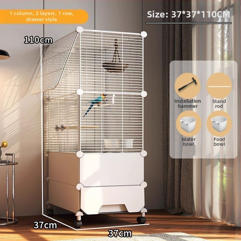 Suur pritsmekindel linnupuur papagoidele, kakaduudele, kuldnokkadele, suurtele müünidele, viirpapagoidele ja kanaarilindudele, luksuslik haljastusvilla