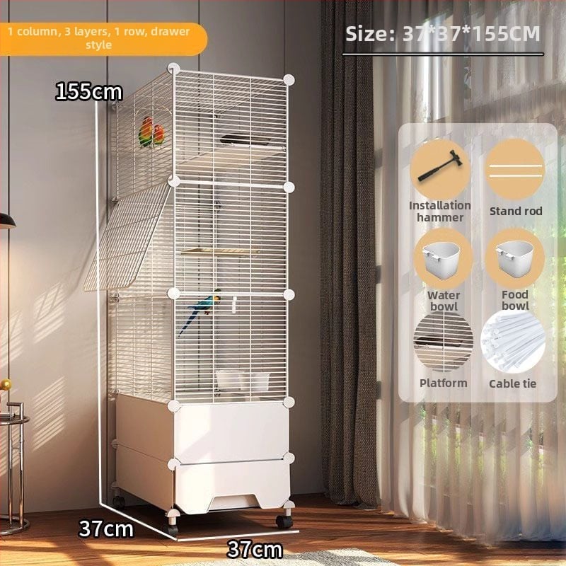 Suur pritsmekindel linnupuur papagoidele, kakaduudele, kuldnokkadele, suurtele müünidele, viirpapagoidele ja kanaarilindudele, luksuslik haljastusvilla