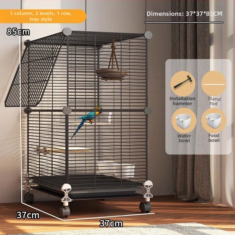 Suur pritsmekindel linnupuur papagoidele, kakaduudele, kuldnokkadele, suurtele müünidele, viirpapagoidele ja kanaarilindudele, luksuslik haljastusvilla