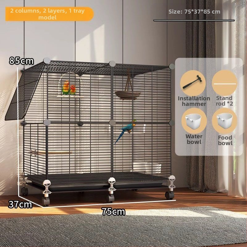 Suur pritsmekindel linnupuur papagoidele, kakaduudele, kuldnokkadele, suurtele müünidele, viirpapagoidele ja kanaarilindudele, luksuslik haljastusvilla