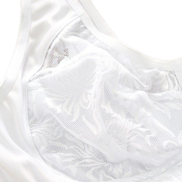 Λεπτό, σέξι, λευκό, δαντελένιο σουτιέν με κουμπιά και αναπνοή, για μεγάλα μεγέθη, σε απόθεμα.