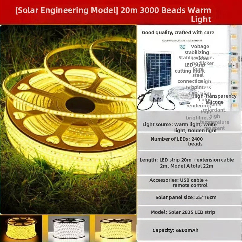 Uus päikesevalgusti välistingimustes kasutatava veekindla üliereda sisehoovi rõdu aia atmosfäärivalgusega villa räästa LED-valgusribaga