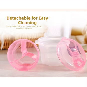 Gamyklinė didmeninė kūdikių pieno miltelių dėžutė Nešiojama pieno miltelių dalytuvo dėžutė Trijų skyrių besisukanti pieno miltelių užkandžių pakuotė