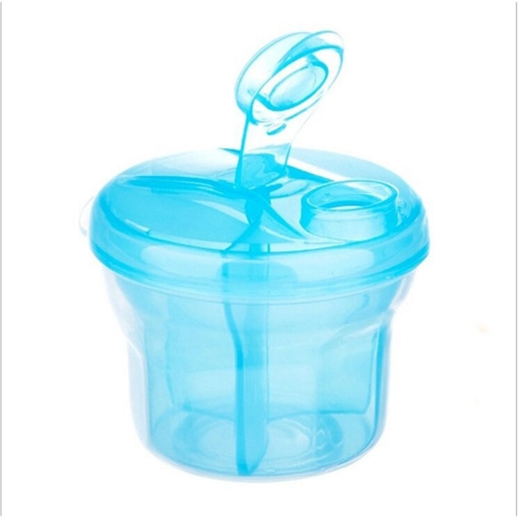 Gamyklinė didmeninė kūdikių pieno miltelių dėžutė Nešiojama pieno miltelių dalytuvo dėžutė Trijų skyrių besisukanti pieno miltelių užkandžių pakuotė