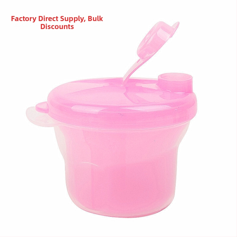 Gamyklinė didmeninė kūdikių pieno miltelių dėžutė Nešiojama pieno miltelių dalytuvo dėžutė Trijų skyrių besisukanti pieno miltelių užkandžių pakuotė