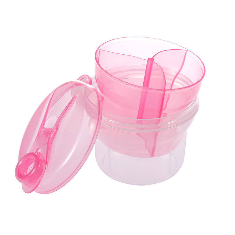 Gamyklinė didmeninė kūdikių pieno miltelių dėžutė Nešiojama pieno miltelių dalytuvo dėžutė Trijų skyrių besisukanti pieno miltelių užkandžių pakuotė