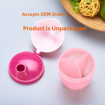 Gamykloje tiesiogiai pagaminta trijų sluoksnių nešiojama pieno miltelių trijų skyrių besisukanti pieno miltelių dėžutė naujagimio pieno miltelių laikymo dėžutė