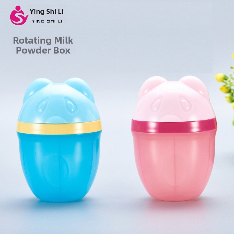 Gamykloje tiesiogiai pagaminta trijų sluoksnių nešiojama pieno miltelių trijų skyrių besisukanti pieno miltelių dėžutė naujagimio pieno miltelių laikymo dėžutė