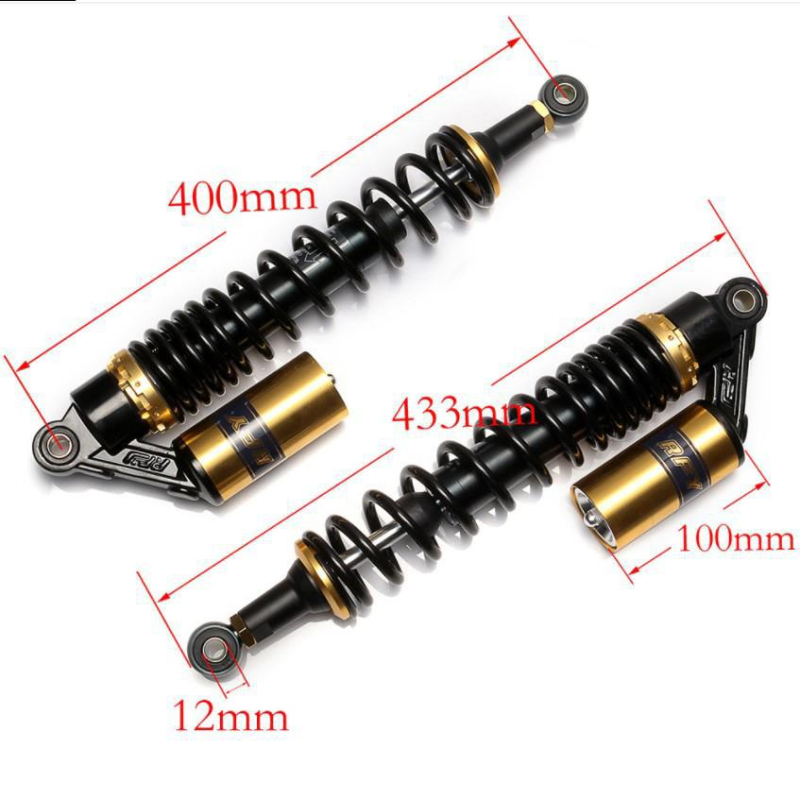 RFY400 мм разстояние между отворите, амортисьор за мотоциклет, модификация на буфера, задвижване на четирите колела, картинг, ATV, хидравличен цилиндър за задно окачване