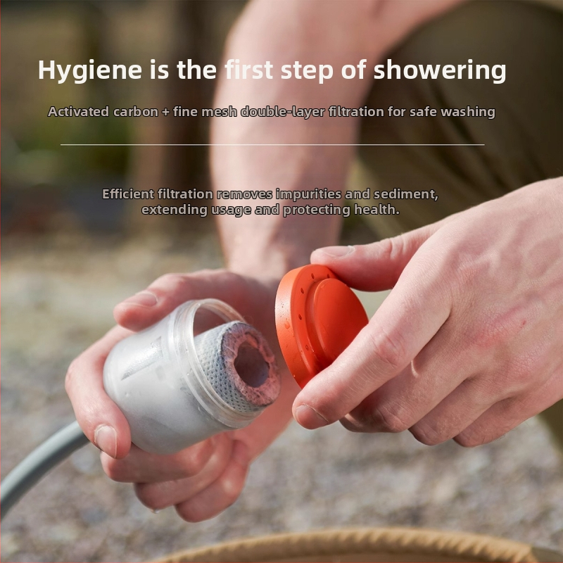 2025 Ново осветление за външен душ, вградено осветление за къпане, удобна джаджа за къмпинг, общежитие, домашен електрически мобилен душ