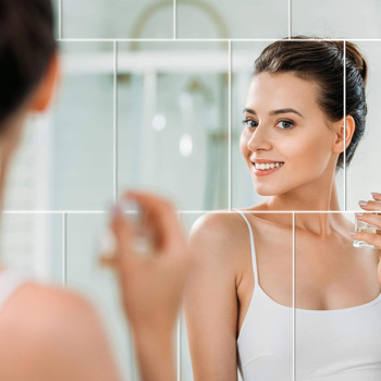 Isetegemise peegli seinakleebised, isekleepuvad PET-peegliga vannitoa isekleepuvad kleebised