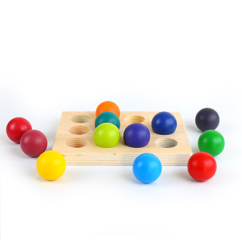 Montessori 12 krāsu šķirošanas varavīksnes bumbiņu bērnu agrīnās izglītības izglītojošā krāsu kognitīvā saskaņošanas tāfele bērnu radošās intelekta rotaļlietas
