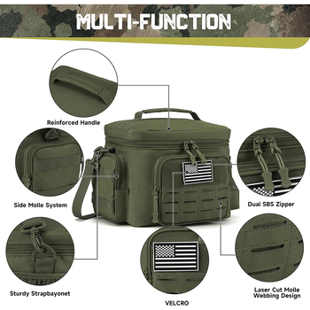 Guangdžou gamyklos kamufliažinis izoliuotas krepšys, didelės talpos lauko pikniko nepralaidus pietų dėžutės krepšys, biuro darbuotojo pietų krepšys „Bento“