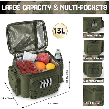 Guangdžou gamyklos kamufliažinis izoliuotas krepšys, didelės talpos lauko pikniko nepralaidus pietų dėžutės krepšys, biuro darbuotojo pietų krepšys „Bento“