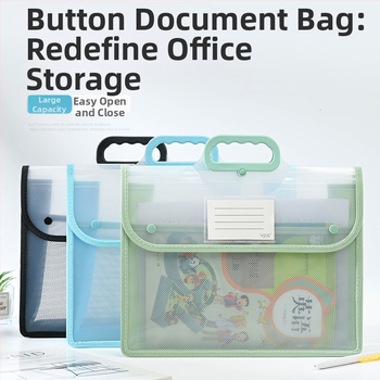 Läbipaistev dokumendikott, veekindel PP-klõpsuga hoiukott, õpilase testkott, suure mahutavusega A4 infokott, koolikott, õppematerjal