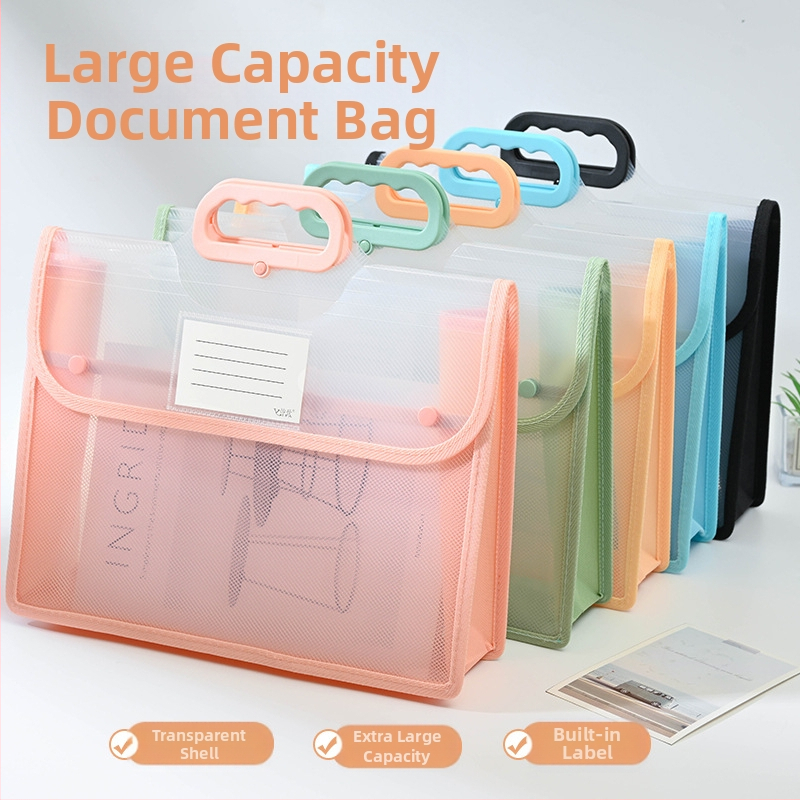 Прозрачна чанта за документи, водоустойчива чанта за съхранение с щампи от полипропилен, хартиена чанта за тестове с голям капацитет, информационна чанта A4, чанта за уроци