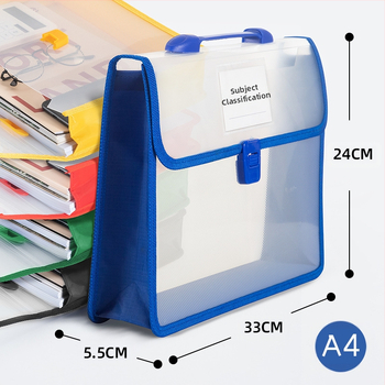 Преносима чанта за документи A4, информационна чанта, триизмерна, с голям капацитет, чанта за съхранение на учебници и данни, водоустойчива и преносима