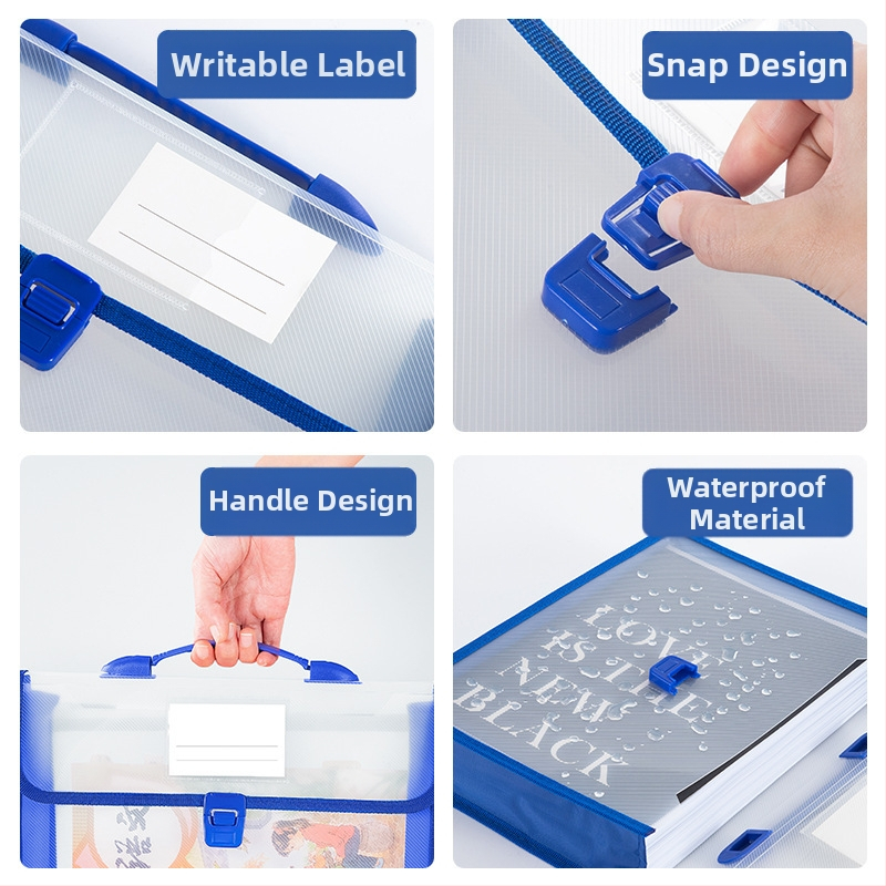 Преносима чанта за документи A4, информационна чанта, триизмерна, с голям капацитет, чанта за съхранение на учебници и данни, водоустойчива и преносима