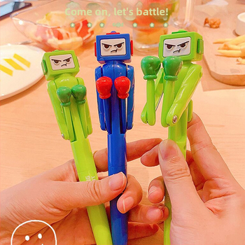 Ρομποτικό στυλό πυγμαχίας, δημιουργικό διαδραστικό στυλό αποσυμπίεσης, στυλό κινουμένων σχεδίων υψηλής εμφάνισης για μαθητές δημοτικού σχολείου, διασκεδαστικό δώρο αποσυμπίεσης