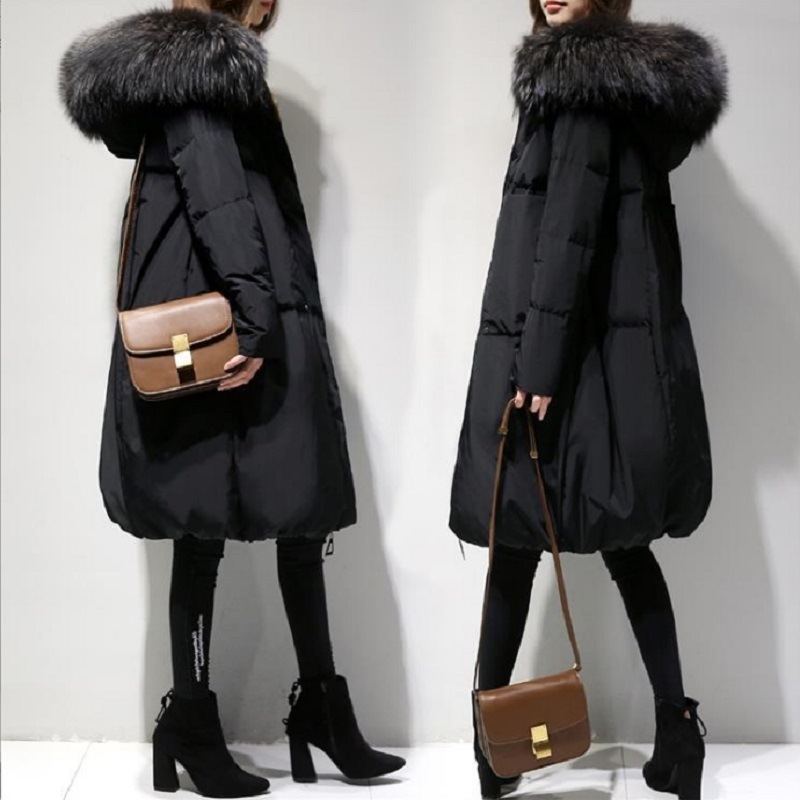 Jachetă de iarnă din bumbac pentru femei, mărime plus, 2024, nouă, 100 kg, lungime medie, mărime mare, cu guler de blană, puf, din bumbac