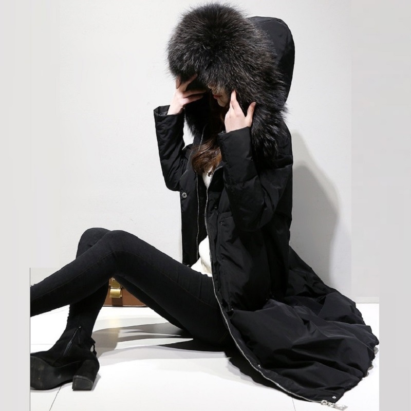 Jachetă de iarnă din bumbac pentru femei, mărime plus, 2024, nouă, 100 kg, lungime medie, mărime mare, cu guler de blană, puf, din bumbac