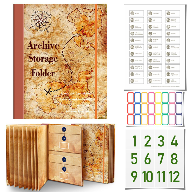 Piiriülene kaustade kataloog, mis sisaldab Manila taskukausta ja organipakendit, 20 tk