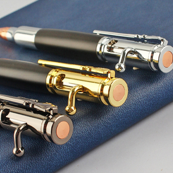 Σε απόθεμα χονδρικής, στυλό απομίμησης πιστολιού, πολυλειτουργικό μεταλλικό στυλό διαρκείας με λογότυπο, αντικαταστάσιμο στυλό gel με μπουλόνι