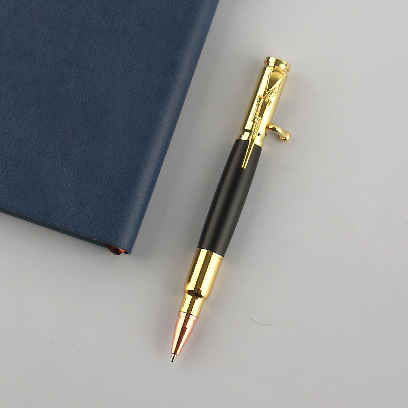 Laos hulgimüügis imitatsiooniga püstolpliiats, multifunktsionaalne logoga metallist pressitud pastapliiats, poltpliiats, vahetatav geelpliiats