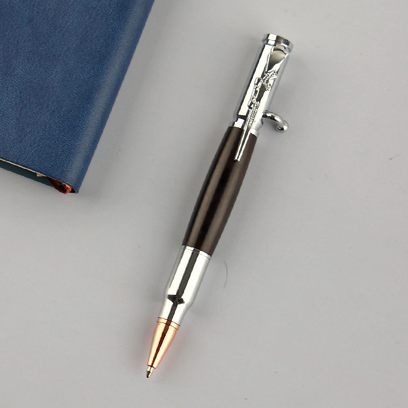 Laos hulgimüügis imitatsiooniga püstolpliiats, multifunktsionaalne logoga metallist pressitud pastapliiats, poltpliiats, vahetatav geelpliiats