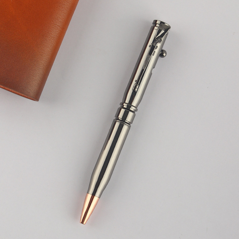 Laos hulgimüügis imitatsiooniga püstolpliiats, multifunktsionaalne logoga metallist pressitud pastapliiats, poltpliiats, vahetatav geelpliiats