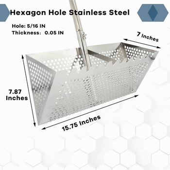 Плажно сито от неръждаема стомана Amazon, подвижно сито със зъби на акула, капан за пясък и раци, сито от неръждаема стомана