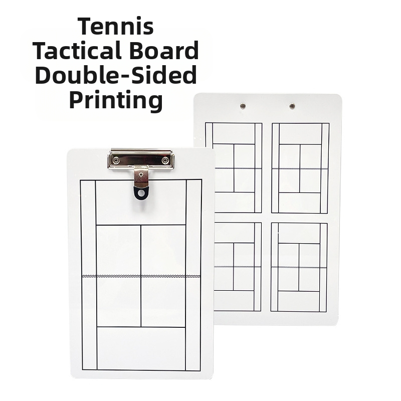 Тактическа дъска за тенис, преносима универсална клипс настолна игра, ръководство за треньор, упражнения, двустранна, записваема, изтриваема бяла дъска