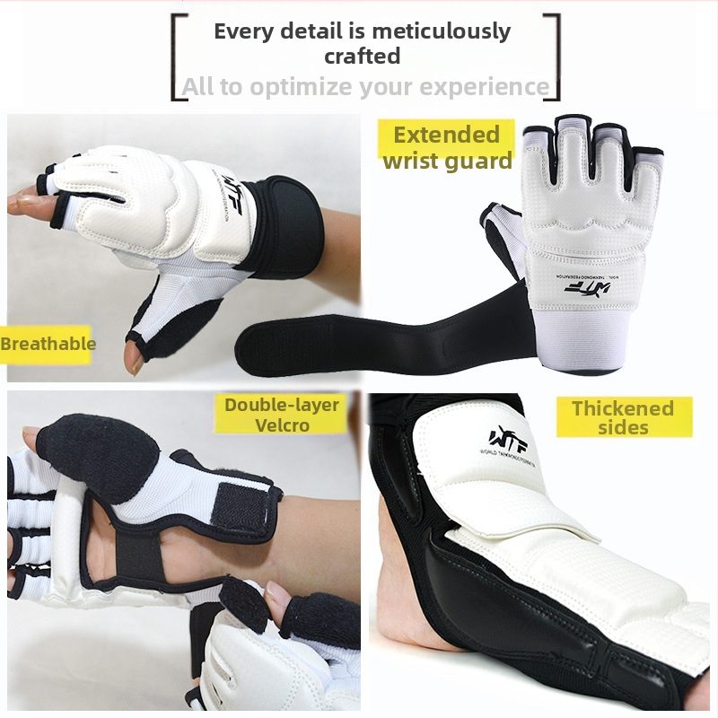Ръкавици за таекуондо, покривала за крака, защита за възрастни и деца, защита за ръце, комплект за практически тренировки, състезания, борба, защитни ръкавици