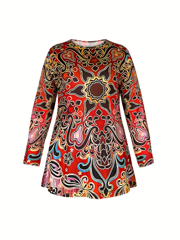 Európai és amerikai határokon átnyúló robbanások plus size női öltöny hétköznapi kétrészes etnikai mintás hosszú ujjú nadrág nőknek