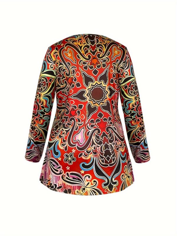 Európai és amerikai határokon átnyúló robbanások plus size női öltöny hétköznapi kétrészes etnikai mintás hosszú ujjú nadrág nőknek