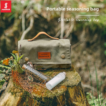 Kalnų klientams lauko stovyklavimo prieskonių butelių laikymo krepšys, stiklinis prieskonių butelis, kepsninės prieskonių butelis, kombinuotas drobinis krepšys