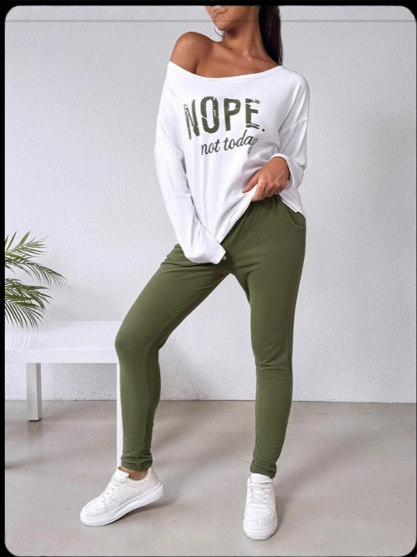 2024. aasta uus moodne naisterõivaste Amazon AliExpressi sõltumatu jaama kuum kontrastvärvi kaldus õlaga vabaaja ülikond