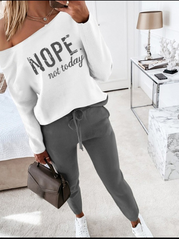 2024. aasta uus moodne naisterõivaste Amazon AliExpressi sõltumatu jaama kuum kontrastvärvi kaldus õlaga vabaaja ülikond