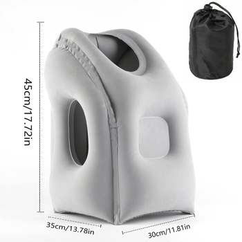 Надуваема възглавница за спане с лумбална опора, подходяща за самолети, високоскоростни влакове, пътуване на дълги разстояния, възглавница за дрямка, лумбална опора, необходима за дрямка, преносима надуваема