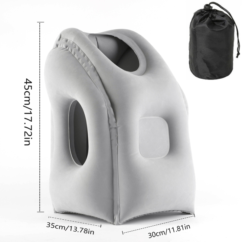 Надуваема възглавница за спане с лумбална опора, подходяща за самолети, високоскоростни влакове, пътуване на дълги разстояния, възглавница за дрямка, лумбална опора, необходима за дрямка, преносима надуваема