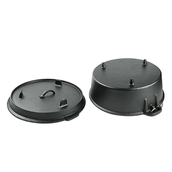 Nepriklausomo prekės ženklo lauko ketaus stovyklavimo puodas, olandiškas puodas, sutirštintas nepadengtas pakabinamas puodas, troškintuvas, sriubos puodas, iškylos puodas, troškintuvas