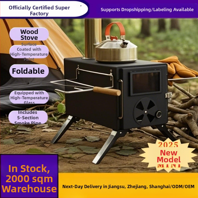 Határokon átnyúló kültéri kemping fatüzelésű kályha sátorkályha fűtőkályha könnyen összecsukható hordozható multifunkcionális tűzifa kályhával