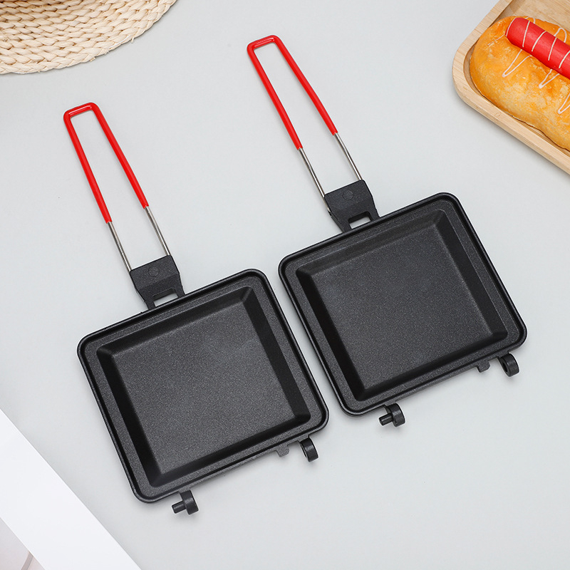 Jaapani stiilis võileivaküpsetusklamber eemaldatav kokkupandav kahepoolne leiva röstsaia vorm välistingimustes kasutatav gaasiga kahepoolne praepann hulgimüük