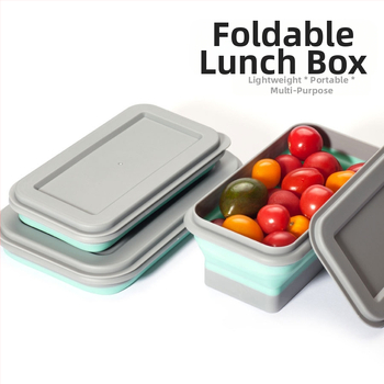 Многофункционална преносима сгъваема купа с два комплекта, кутия за обяд за пътуване, пикник, домашен офис, детска купа