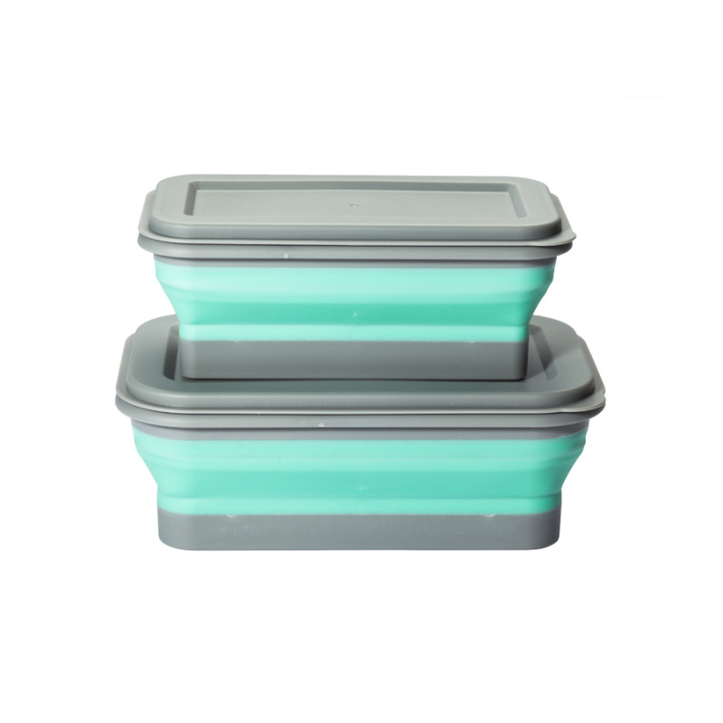 Многофункционална преносима сгъваема купа с два комплекта, кутия за обяд за пътуване, пикник, домашен офис, детска купа