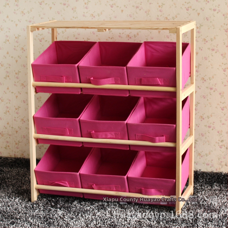 Промоция на разпродажба директно от фабриката, трислоен шкаф за съхранение на играчки с девет чекмеджета за детска градина
