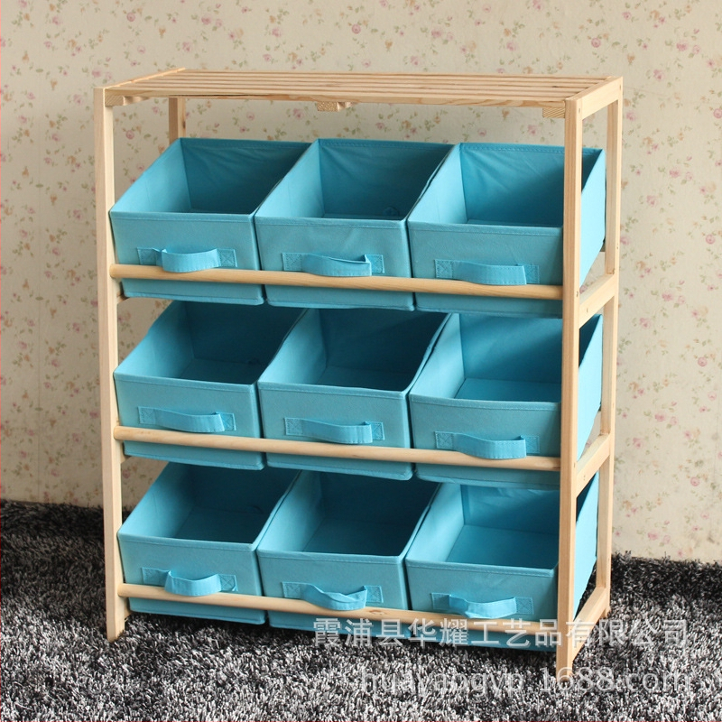 Промоция на разпродажба директно от фабриката, трислоен шкаф за съхранение на играчки с девет чекмеджета за детска градина
