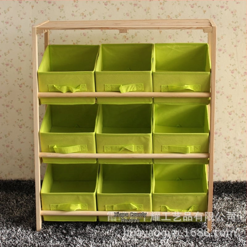 Промоция на разпродажба директно от фабриката, трислоен шкаф за съхранение на играчки с девет чекмеджета за детска градина