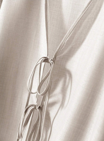 Σετ δύο τεμαχίων Cross-Border Supply από γυναικεία μακρυμάνικα τοπ και παντελόνια με δετά κορδόνια, casual, μονόχρωμο, φθινόπωρο